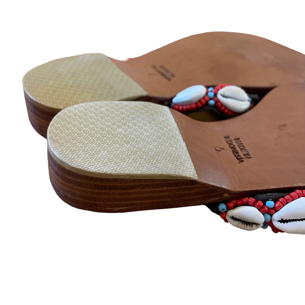 Mystique Beaded Puka Shell Sandals Women’s Sz 6 (will fit up to 6.5) Resortwear - Picture 10 of 10